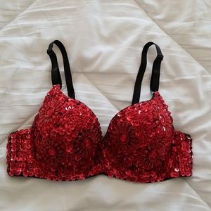 Red Sequin Bra
